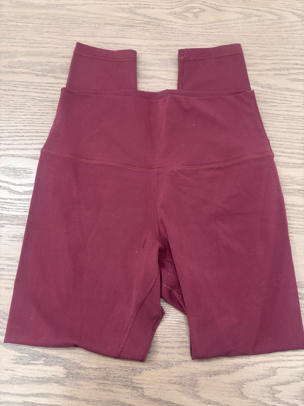 Women's High-Waist Leggings in Deep Burgundy
